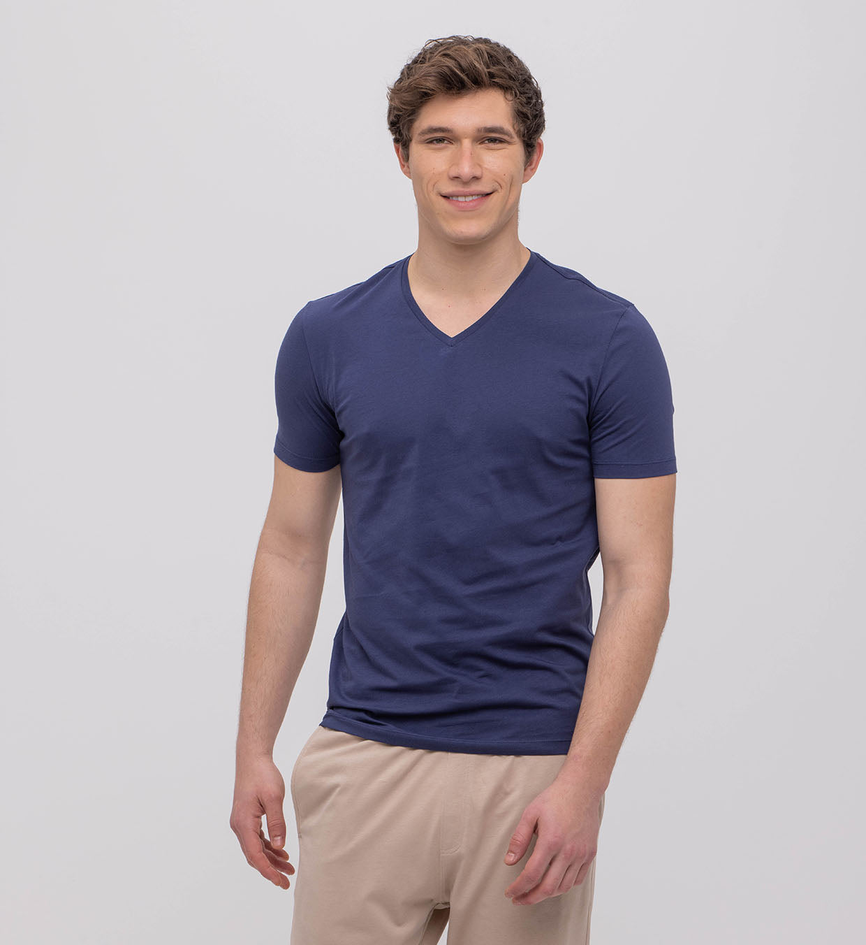 Basic Cotton V-neck Top