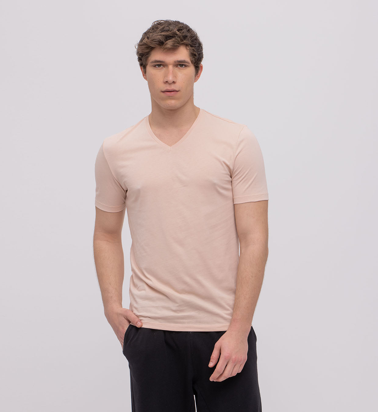 Basic Cotton V-neck Top